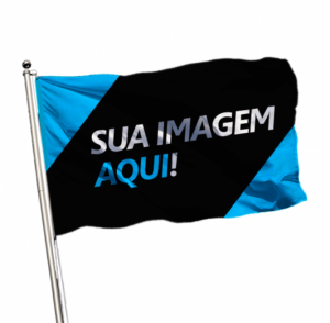Bandeira Personalizada Tecido Poliéster 120g 100x75cm ou 150x100cm 4x0  Bastão de Madeira 