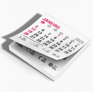 Bloco de Calendário Sulfite 63g 5x4,4 2x0   