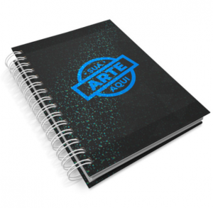 Caderno Personalizado Capa Dura e Miolo Padrão em Sulfite 75g 18x24,5 4x0  Wire-o Branco 