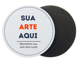 Porta Copos Personalizado Couchê 250g 85x85mm 4x4 Verniz Total Frente Corte Redondo 